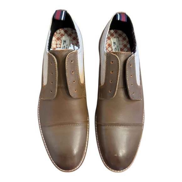 Ben Sherman Men\'s Birk Cap Toe Oxford in Taupe Leather NWOB main image 7
